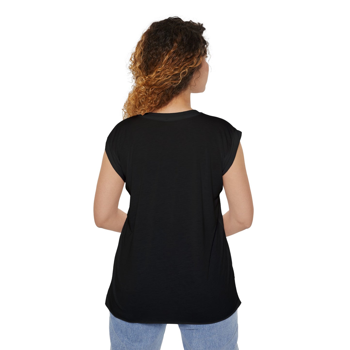 Women’s Flowy Rolled Cuffs Muscle Tee